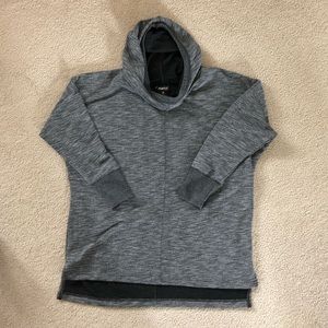 Homage funnel-neck hooded tunic sweatshirt